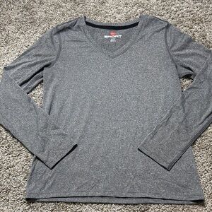 Hanes Sport Heather Gray V-Neck Tee